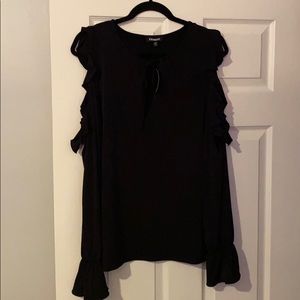 Black open sleeve blouse